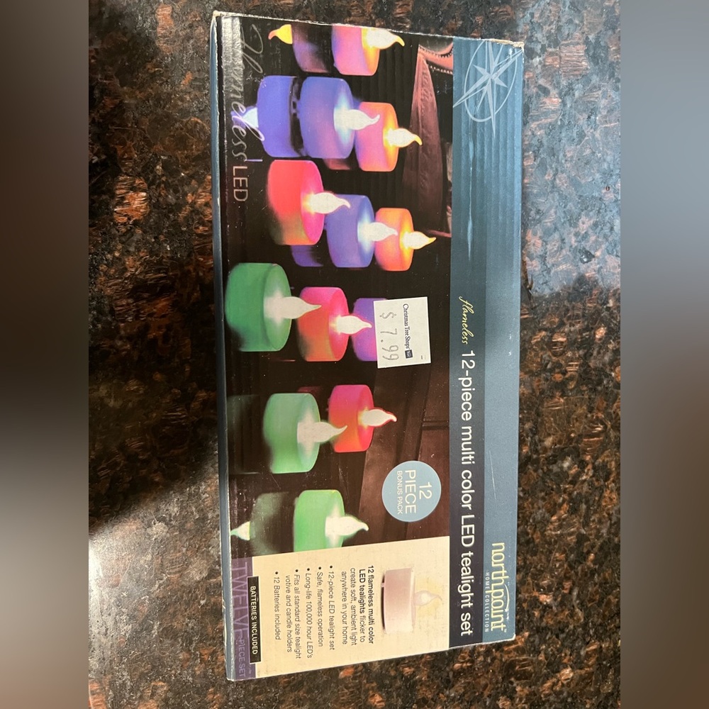 Led tea lights 5 boxes never used new different colors